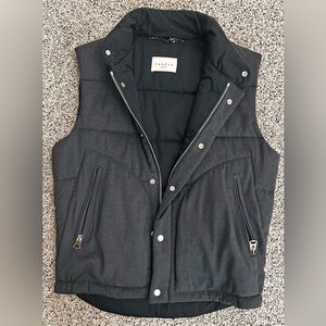 Sandro Men's Charcoal Quilted Vest